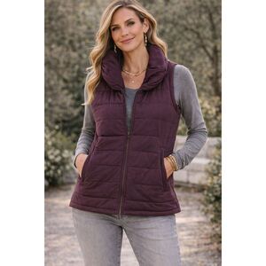 Columbia Omni-Heat Purple Puffer Vest SUPER SOFT Womens Size Small